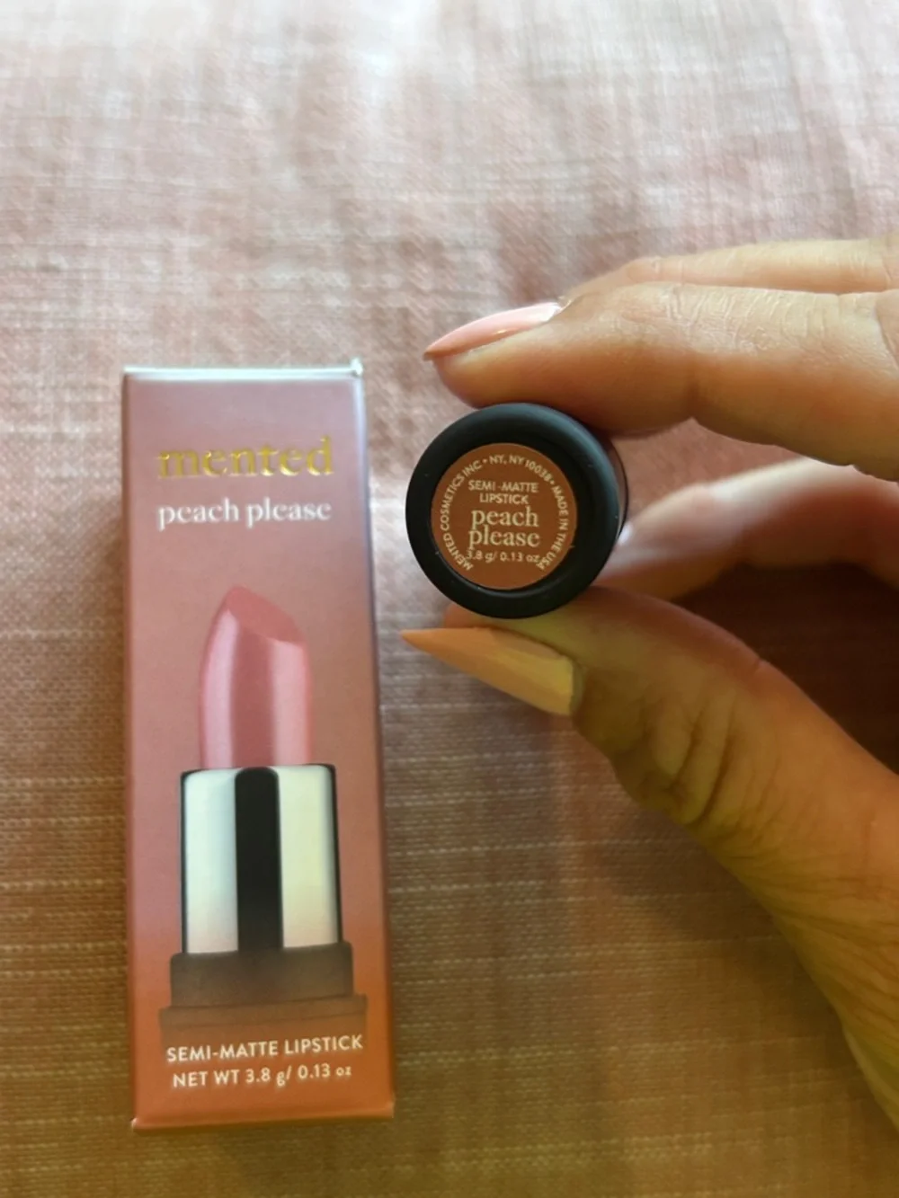 Mented Semi-Matte Lipstick in Peach Please | Full Size | New